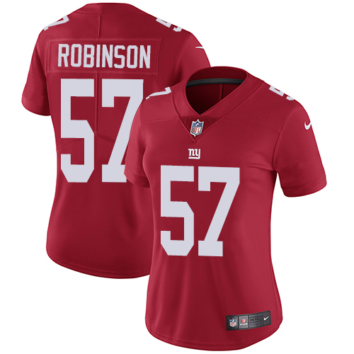 Women's Nike New York Giants #57 Keenan Robinson Red Alternate Vapor Untouchable Limited Player NFL Jersey