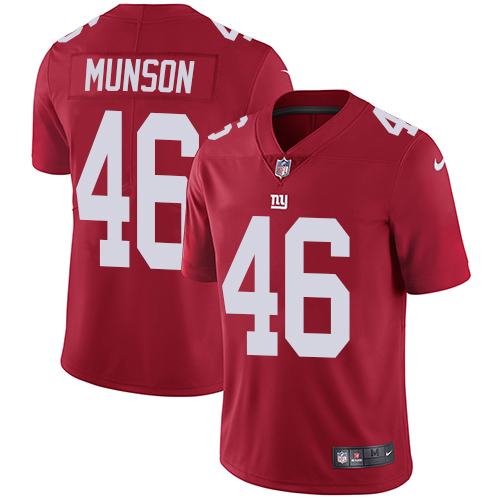 Men's Nike New York Giants #46 Calvin Munson Red Alternate Vapor Untouchable Limited Player NFL Jersey