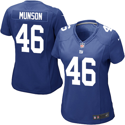 Women's Nike New York Giants #46 Calvin Munson Game Royal Blue Team Color NFL Jersey