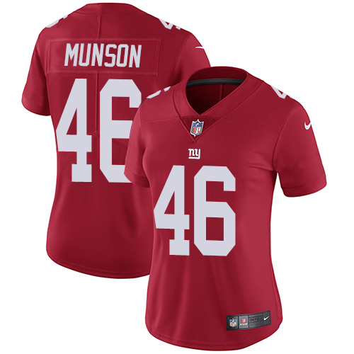 Women's Nike New York Giants #46 Calvin Munson Red Alternate Vapor Untouchable Elite Player NFL Jersey