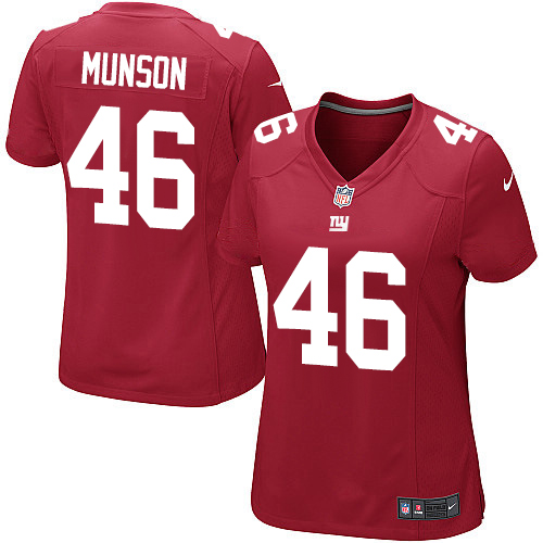 Women's Nike New York Giants #46 Calvin Munson Game Red Alternate NFL Jersey