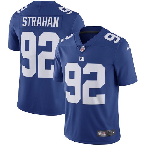 Men's Nike New York Giants #92 Michael Strahan Royal Blue Team Color Vapor Untouchable Limited Player NFL Jersey