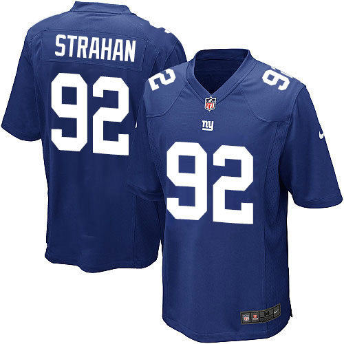 Men's Nike New York Giants #92 Michael Strahan Game Royal Blue Team Color NFL Jersey