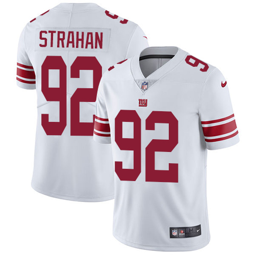 Men's Nike New York Giants #92 Michael Strahan White Vapor Untouchable Limited Player NFL Jersey
