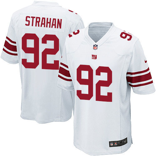 Men's Nike New York Giants #92 Michael Strahan Game White NFL Jersey