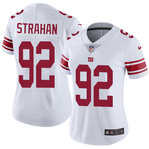 Women's Nike New York Giants #92 Michael Strahan White Vapor Untouchable Elite Player NFL Jersey