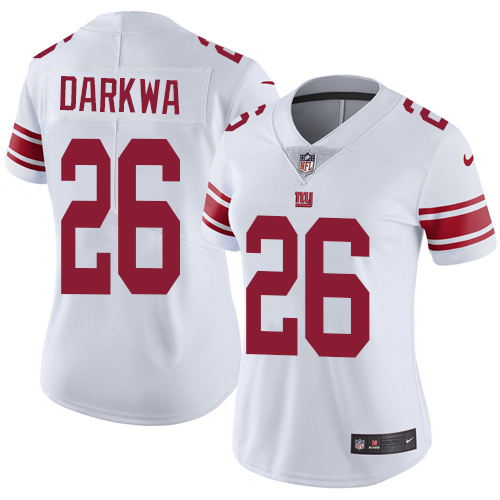 Women's Nike New York Giants #26 Orleans Darkwa White Vapor Untouchable Elite Player NFL Jersey