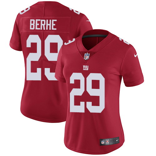 Women's Nike New York Giants #29 Nat Berhe Red Alternate Vapor Untouchable Elite Player NFL Jersey