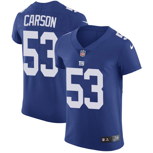 Men's Nike New York Giants #53 Harry Carson Royal Blue Team Color Vapor Untouchable Elite Player NFL Jersey