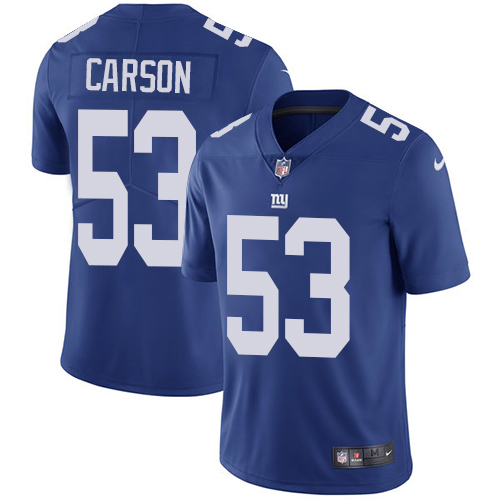 Men's Nike New York Giants #53 Harry Carson Royal Blue Team Color Vapor Untouchable Limited Player NFL Jersey