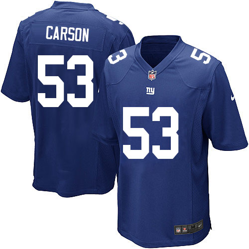 Men's Nike New York Giants #53 Harry Carson Game Royal Blue Team Color NFL Jersey