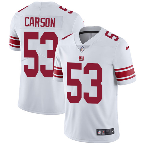 Men's Nike New York Giants #53 Harry Carson White Vapor Untouchable Limited Player NFL Jersey