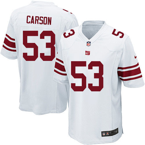 Men's Nike New York Giants #53 Harry Carson Game White NFL Jersey