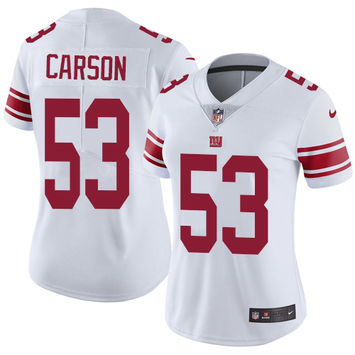 Women's Nike New York Giants #53 Harry Carson White Vapor Untouchable Elite Player NFL Jersey