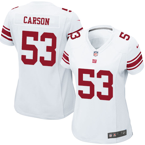 Women's Nike New York Giants #53 Harry Carson Game White NFL Jersey