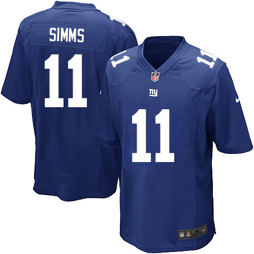 Men's Nike New York Giants #11 Phil Simms Game Royal Blue Team Color NFL Jersey