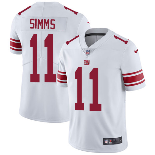 Men's Nike New York Giants #11 Phil Simms White Vapor Untouchable Limited Player NFL Jersey
