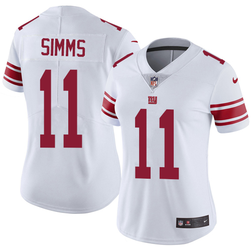 Women's Nike New York Giants #11 Phil Simms White Vapor Untouchable Limited Player NFL Jersey