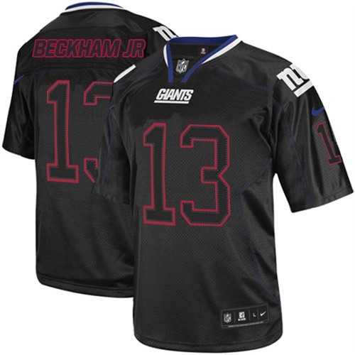 Men's Nike New York Giants #13 Odell Beckham Jr Elite Lights Out Black NFL Jersey