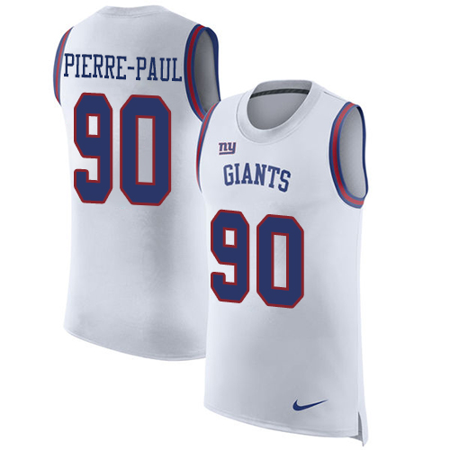 Men's Nike New York Giants #90 Jason Pierre-Paul White Rush Player Name & Number Tank Top NFL Jersey