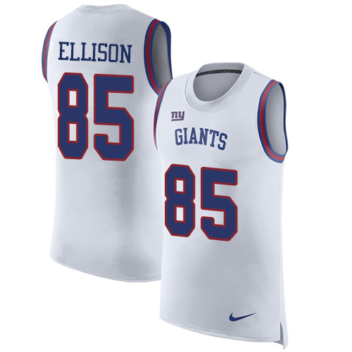 Men's Nike New York Giants #85 Rhett Ellison White Rush Player Name & Number Tank Top NFL Jersey