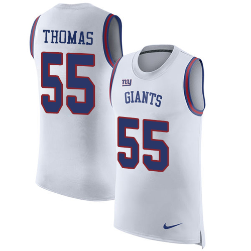 Men's Nike New York Giants #55 J.T. Thomas White Rush Player Name & Number Tank Top NFL Jersey