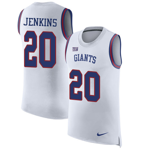 Men's Nike New York Giants #20 Janoris Jenkins White Rush Player Name & Number Tank Top NFL Jersey