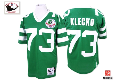 Mitchell and Ness New York Jets #73 Joe Klecko Green Team Color Authentic Throwback NFL Jersey