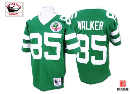 Mitchell and Ness New York Jets #85 Wesley Walker Green Team Color Authentic Throwback NFL Jersey
