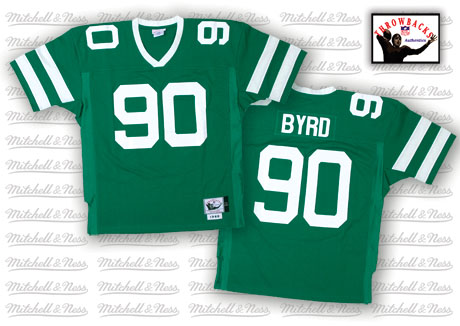 Mitchell and Ness New York Jets #90 Dennis Byrd Green Team Color Authentic Throwback NFL Jersey