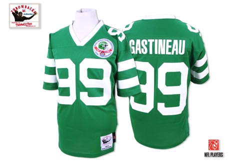 Mitchell and Ness New York Jets #99 Mark Gastineau Green Team Color Authentic Throwback NFL Jersey