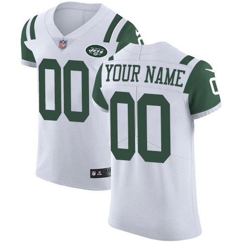 Men's Nike New York Jets Customized Elite White NFL Jersey