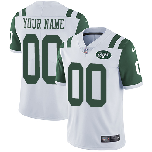 Men's Nike New York Jets Customized White Vapor Untouchable Custom Limited NFL Jersey