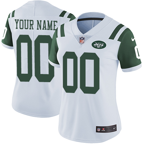 Women's Nike New York Jets Customized White Vapor Untouchable Custom Elite NFL Jersey