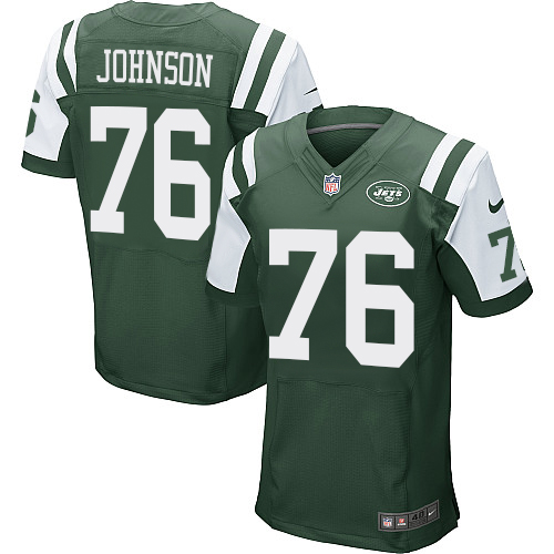 Men's Nike New York Jets #76 Wesley Johnson Green Team Color Vapor Untouchable Elite Player NFL Jersey