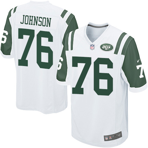 Men's Nike New York Jets #76 Wesley Johnson Game White NFL Jersey