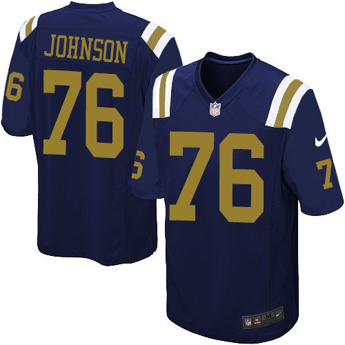 Men's Nike New York Jets #76 Wesley Johnson Limited Navy Blue Alternate NFL Jersey