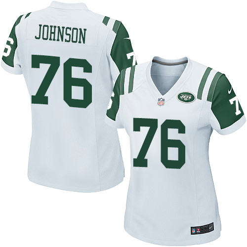 Women's Nike New York Jets #76 Wesley Johnson Game White NFL Jersey