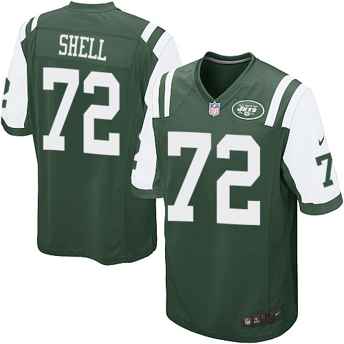 Men's Nike New York Jets #72 Brandon Shell Game Green Team Color NFL Jersey