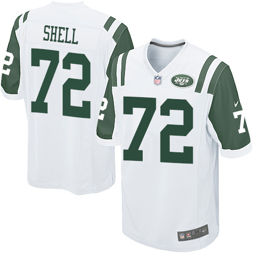 Men's Nike New York Jets #72 Brandon Shell Game White NFL Jersey