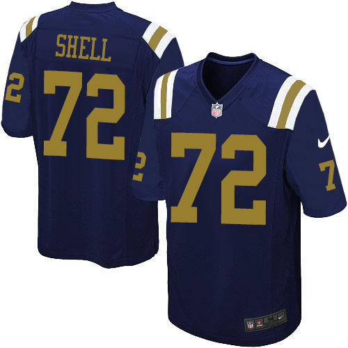 Men's Nike New York Jets #72 Brandon Shell Limited Navy Blue Alternate NFL Jersey