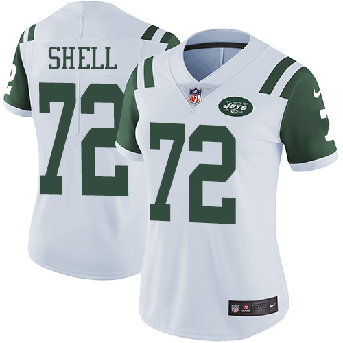 Women's Nike New York Jets #72 Brandon Shell White Vapor Untouchable Elite Player NFL Jersey