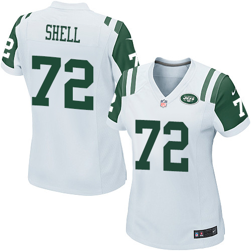 Women's Nike New York Jets #72 Brandon Shell Game White NFL Jersey