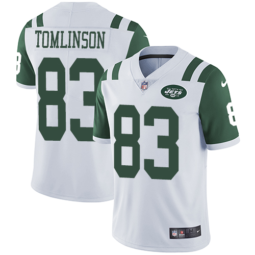Men's Nike New York Jets #83 Eric Tomlinson White Vapor Untouchable Limited Player NFL Jersey