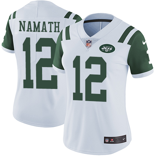 Women's Nike New York Jets #12 Joe Namath White Vapor Untouchable Elite Player NFL Jersey