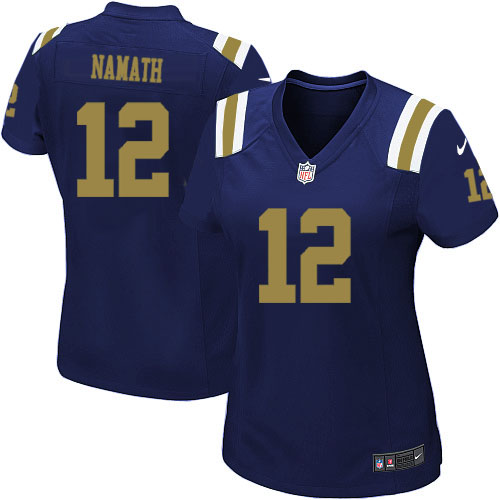 Women's Nike New York Jets #12 Joe Namath Elite Navy Blue Alternate NFL Jersey
