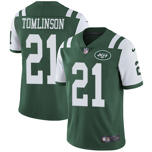 Men's Nike New York Jets #21 LaDainian Tomlinson Green Team Color Vapor Untouchable Limited Player NFL Jersey