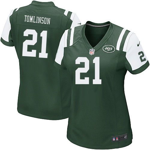 Women's Nike New York Jets #21 LaDainian Tomlinson Game Green Team Color NFL Jersey