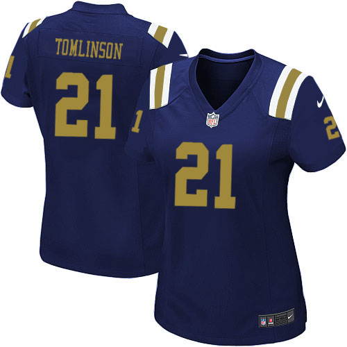 Women's Nike New York Jets #21 LaDainian Tomlinson Elite Navy Blue Alternate NFL Jersey