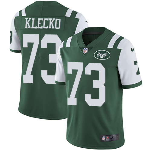 Men's Nike New York Jets #73 Joe Klecko Green Team Color Vapor Untouchable Limited Player NFL Jersey
